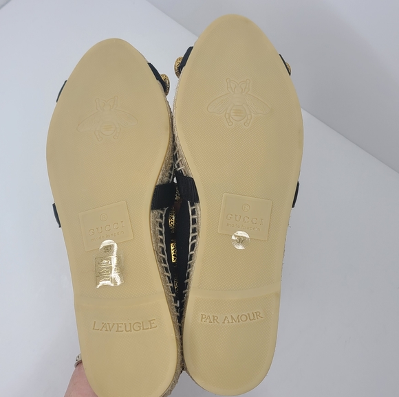 Gucci Canvas Espadrille Flats with Crystals Black EU 37 - Picture 7 of 14